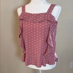 Matilda Jane Women's Small Pink Ruffle Tank Top